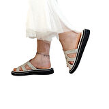 Pierre Cardin 7505 Beyaz Taşlı Bayan Terlik