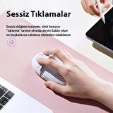 Coofbe Şeffaf Işıklı Sessiz Şarjlı 1200DPl Çift Cihaz Uyumlu 2.4GHz Bluetooth Mouse Kablosuz Mouse 