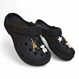 Fiyra 3009 Siyah Crks Taşlı HAvuz Plaj Günlük Kadın Terlik