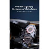 Coofbe Şeffaf 15W Akıllı Şarj Araç İçi Telefon Şarjı Araç Tutucu 360° Dönen Araç İçi Telefon Tutucu