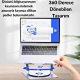 Coofbe Alüminyum Yükseklik Ayarlı 360° Dönebilen 2in1 Tablet Laptop Standı Masaüstü Laptop Soğutucu