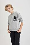 DeFacto Erkek Çocuk Kapüşonlu Baskılı Sweatshirt Eşofman Altı 2'li Takım B7731A824SPGR210