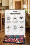 Ruhsar Siyah Mutfak Halısı Yıkanabilir Kaymaz Leke Tutmaz Dijital Baskı