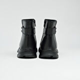 Hakiki Deri Fermuarlı Kadın Bot 