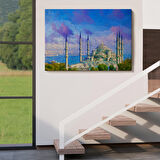 Sultan Ahmet Camii Yağlıboya Görünüm Kanvas Duvar Tablosu-3691