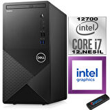 Dell Vostro 3910 MT Intel Core I7 12700 12GB 512GB SSD Windows 11 Home Intel® UHD Graphics 770 Masaüstü Bilgisayar N3910EMEAH02 + Zetta USB Bellek