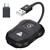 Ally İPhone-Android Kablosuz Carplay Dongle 5Ghz Adaptör Çevirici USB+Type-C Adaptör