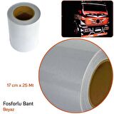 Fosforlu Beyaz Bant Şerit 17 cm x 25 Metre