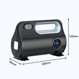 Coofbe 120W DC 12V Akıllı Çip Korumalı Kablolu Led Ekran Araç Lastik Pompa Kompresör Lastik Şişirme 