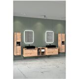 CAMARO 225 CM SİYAH LAVABOLU BANYO DOLABI - BOY DOLAP DAHİL