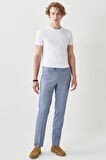 Erkek Lacivert-beyaz Ekstra Slim Fit Dar Kesim Mono Yaka Klasik Takım Elbise