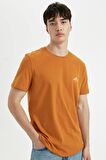DeFacto Slim Fit Dar Kesim Bisiklet Yaka Baskılı Kısa Kollu Tişört C6914AX24SMOG169