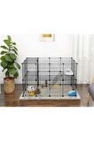 36 Panel Evcil Küçük Hayvan Kedi Köpek Kuş Evi Kafesi Oyun Parkı Portatif Taşınabilir Metal Tel