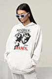 Kendrick Lamar Damn Baskılı Unisex Oversize Rapper Hoodie