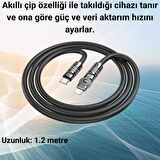 Coofbe Super Şarj Döner Başlık 27W Type-C to İphone Şarj Kablosu İphone 11 12 13 14 Pro Max Şarj Kablo
