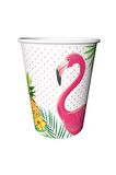 Flamingo Temalı Karton Bardak 8'li