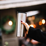 Qwetch QM6000 Isı Yalıtımlı 470ml Termos Mug - Metalik
