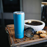 Qwetch QM6096 Isı Yalıtımlı 470ml Termos Mug – Mavi