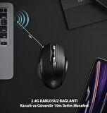 İNPHİC F1 Kablosuz Fare, Şarj Edilebilir Sessiz Kullanım 2.4G 500 mAh USB Mouse