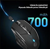  İNPHİC PM6 Kablosuz Fare, Şarj Edilebilir Sessiz Kullanım 2.4G 700 mAh USB Mouse