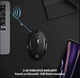 İNPHİC PM6 Kablosuz Fare, Şarj Edilebilir Sessiz Kullanım 2.4G 700 mAh USB Mouse