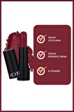 Note Deep Impact Lipstick Kremsi Dokulu Yarı Parlak Ruj 14 Warm Cherry - Kırmızı