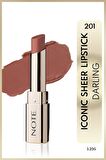 Note Iconic Sheer Lipstick Nemlendirici Parlak Ruj 201 Darling - Nude