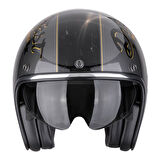 Scorpion Belfast Evo Drive Fast Açık Motosiklet Kaskı Gümüş  Siyah  Altın