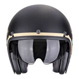 Scorpion Belfast Evo Adonis Açık Motosiklet Kaskı Mat Siyah  Bej