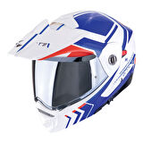 Scorpion ADX-2 Lewis Adv Motosiklet Kaskı Beyaz  Mavi  Kırmızı