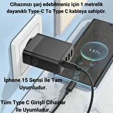 Coofbe Super Şarj 45W 3xUSB 1XPD Şarj Başlığı Ve Type-C Şarj Kablo Seti İphone Şarj Akım Korumalı