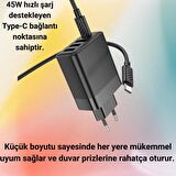 Coofbe Super Şarj 45W 3xUSB 1XPD Şarj Başlığı Ve Type-C Şarj Kablo Seti İphone Şarj Akım Korumalı