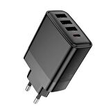 Coofbe Super Şarj Akım Korumalı 45W 3xUSB 1XPD Şarj Başlığ Tüm Cihazlara Uyumlu Şarj Aleti Başlık