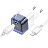 Coofbe Şarj Akım Koruma QC3.0+PD20W Şarj Başlığı Ve İphone Kablo İphone 11 12 13 14 Pro Max Şarj