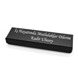 Kişiye Özel Deri Not Defteri ve Altın Kaplama Detaylı Roller Kalem Hediye Seti