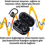 Coofbe Bluetooth Vers.5.3 Kancalı 500mAh Kulakiçi Bluetooth Kulaklık HIFI Şarj Götergeli Stereo Kulaklık