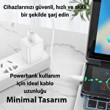 Coofbe Super Şarj 0.25cm 100W Type-C Şarj Kablosu Kısa Powerbank Kablosu Power Delivery Şarj