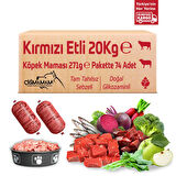 Kırmızı Etli Tahılsız 20 Kg 271 Gr 74 Adet Çiğmamam Barf Köpek Maması