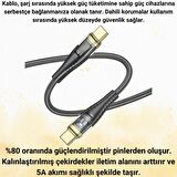 Coofbe Super Şarj Transparan 1.2Mt 60W Type-C to Type-C Şarj Kablosu Örgü Tasarım Kopmaz Kablo
