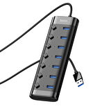 Hoco HB40 7xUSB 2.0 Anahtarlı USB Hızlı Şarj ve Veri Okuyucu