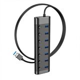 Coofbe 7in1 USB Çoğaltıcı Hub Led Işıklı Kontrol Düğmeli 1.2Metre 7xUSB Çoğaltıcı Hub