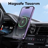 Coofbe Type-C Kablolu Magsafe Kablosuz 15W Araç Şarjı Araç Telefon Tutucu İphone 13 14 15 Pro Max Uyumlu