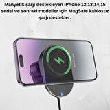 Coofbe Type-C Kablolu Magsafe Kablosuz 15W Araç Şarjı Araç Telefon Tutucu İphone 13 14 15 Pro Max Uyumlu