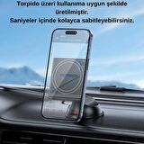 Coofbe 360° Döner Başlıklı Magsafe Uyumlu Torpido Üstü Araç Tutucu İphone 12 13 14 15 Pro Max Uyumlu