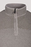 Erkek Triko Yarım Fermuarlı Bej Slim Fit Desenli Pamuklu Knitwear NCS JEANS 3709
