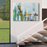 Modern Soyut Tarz Çiçekler Yağlıboya Görünüm Dekoratif Kanvas Duvar Tablosu-3709