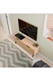 Mezza 4014 BLANCO 138 CM (METAL AYAKLI) TV ÜNİTESİ SEPET YUNUS