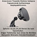 Coofbe 360° Döner Başlıklı Magsafe Uyumlu Torpido Üstü Araç Tutucu İphone 12 13 14 15 Pro Max Uyumlu