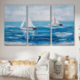 Yaz Yelkenli Dekoratif Kanvas Duvar Tablosu-3711