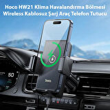 Hoco HW21 Klima Havalandırma Bölmesi Wireless Kablosuz Şarj Araç Telefon Tutucu